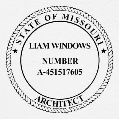 State of Missouri Architect Seal - alternate view