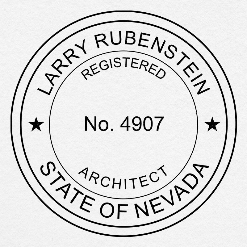 The State of Nevada Architect Seal Impression on paper