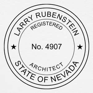The State of Nevada Architect Seal Impression on paper