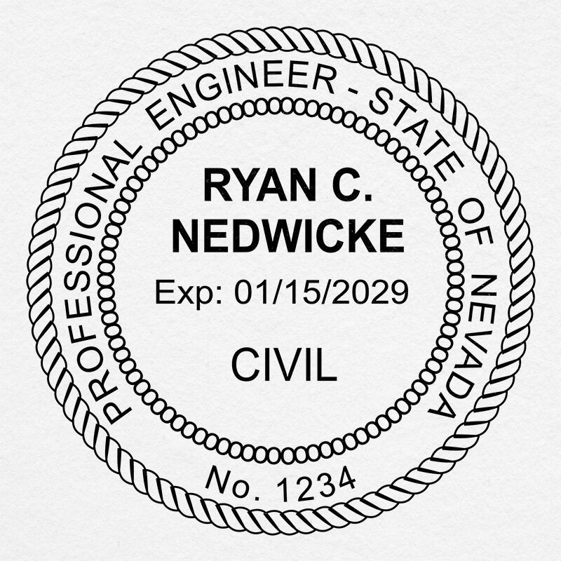 A close-up on the State of Nevada Engineer Seal