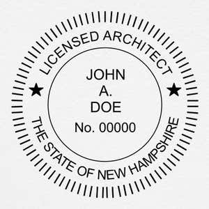 A close-up on the State of New Hampshire Architect Seal