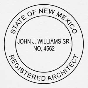 A close-up on the State of New Mexico Architect Seal