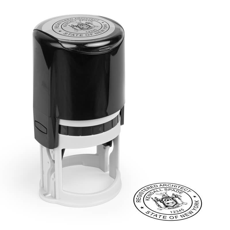 The State of New York Architect stamp bosy and impression on paper