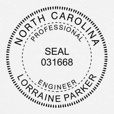 State of North Carolina Engineer Seal - alternate view