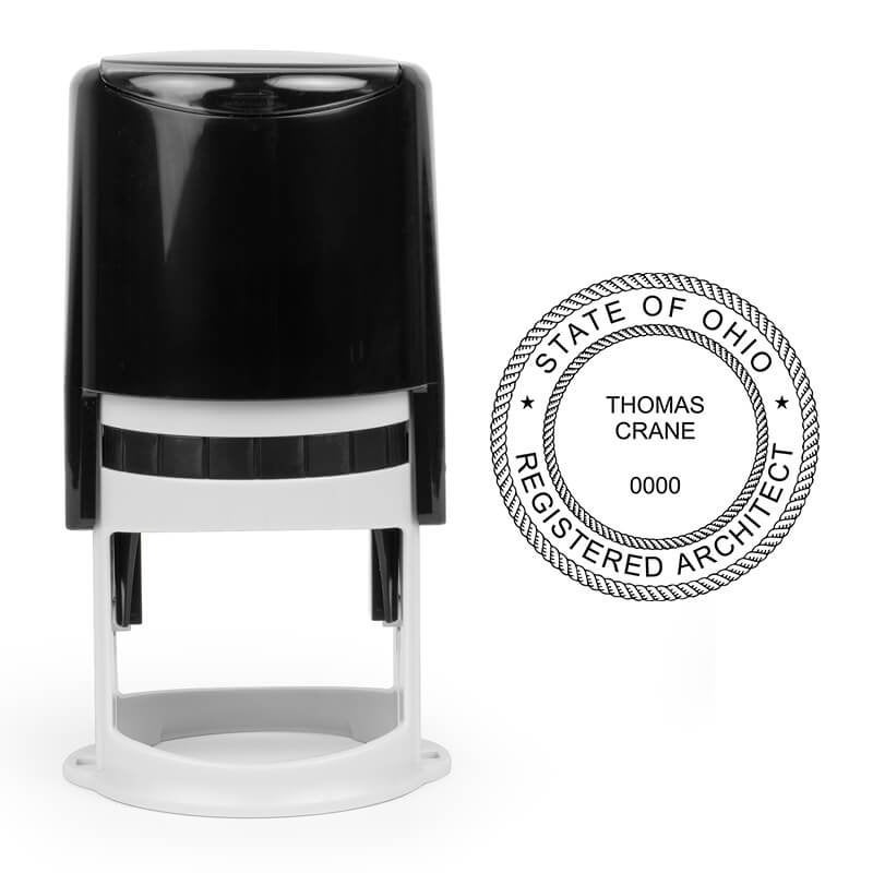 The State of Ohio Architect Individual Seal and self-inking stamp