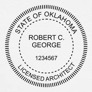 A close-up on the State of Oklahoma Architect Seal