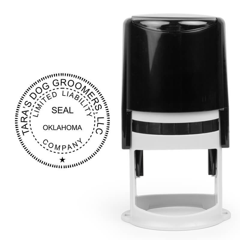 The State of Oklahoma LLC Corporate Seal and the self-inking stamp