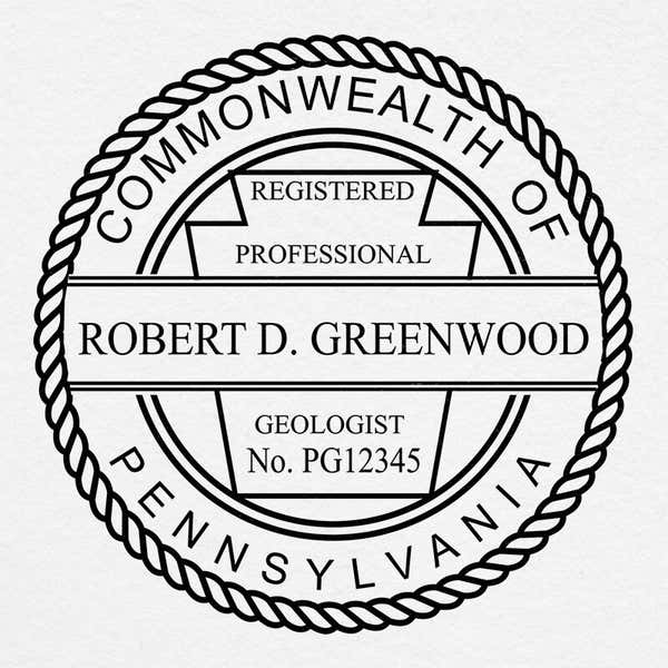 A close-up on the State of Pennsylvania Geologist Seal