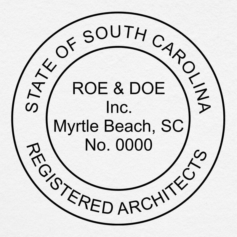 A close-up on the State of South Carolina Architectural Firm Seal