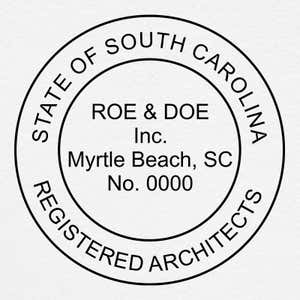 A close-up on the State of South Carolina Architectural Firm Seal