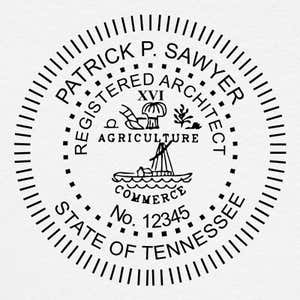A close-up on the State of Tennessee Architect Seal
