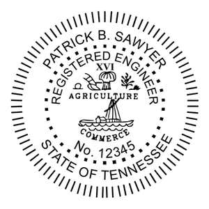 A close-up of the State of Tennessee Engineer impression