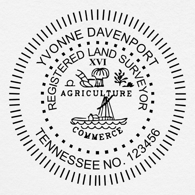 A close-up on the State of Tennessee Land Surveyor Seal