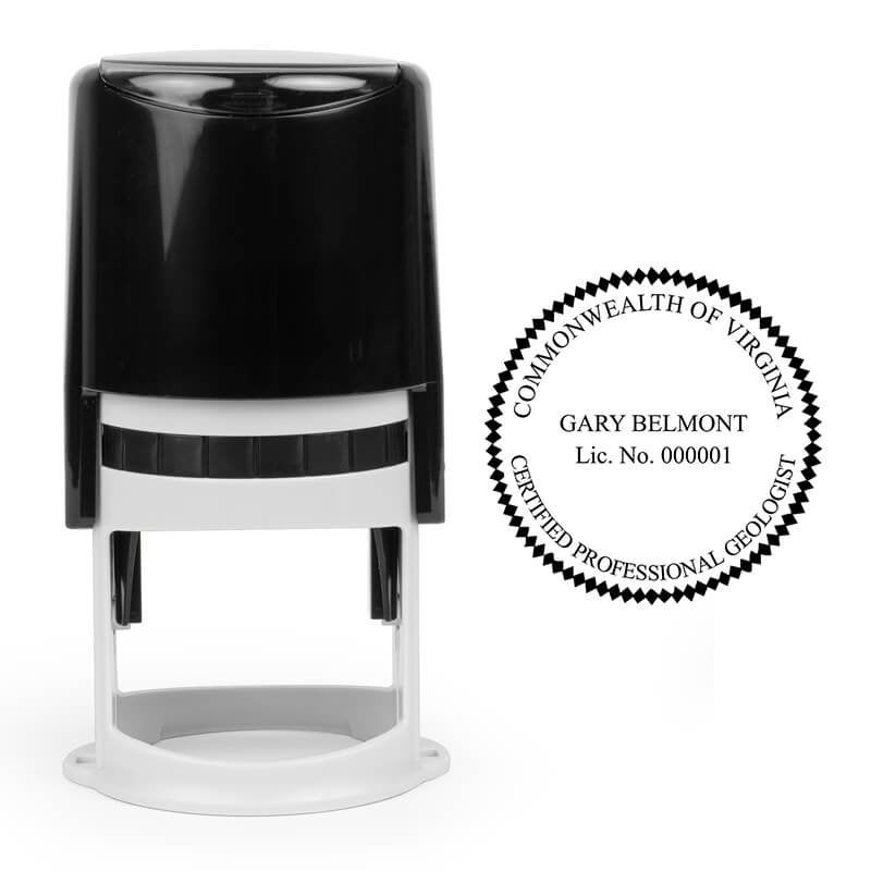 The State of Virginia Geologist Seal and self-inking stamp