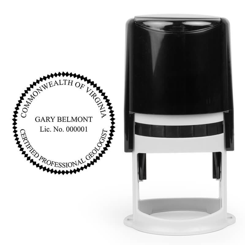 The State of Virginia Geologist Seal and self-inking stamp