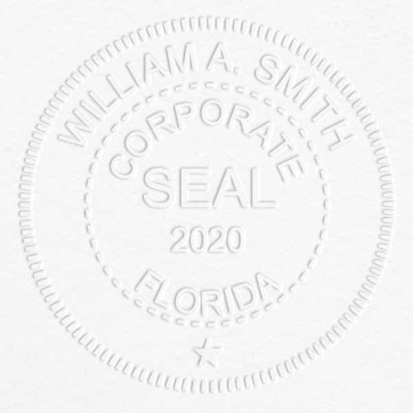 This is what the raised impression left by the Corporate Seal Embosser looks like on gray paper.