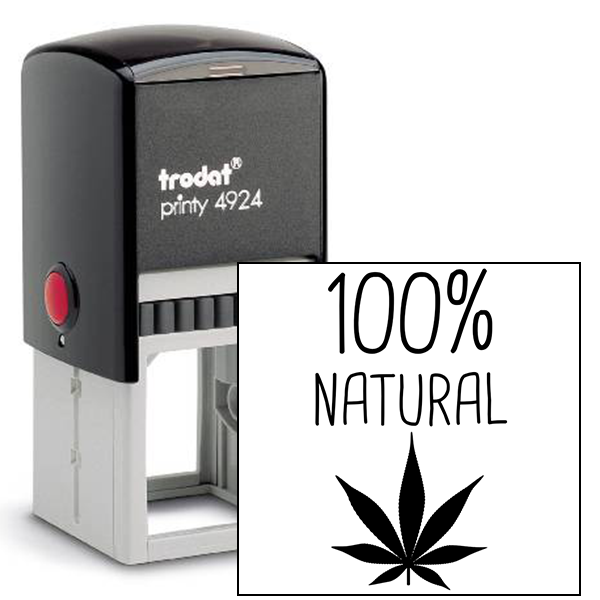100% Natural Marijuana Rubber Stamp