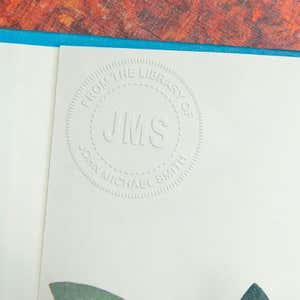 Example of Library Book Embosser Imprint inside of book