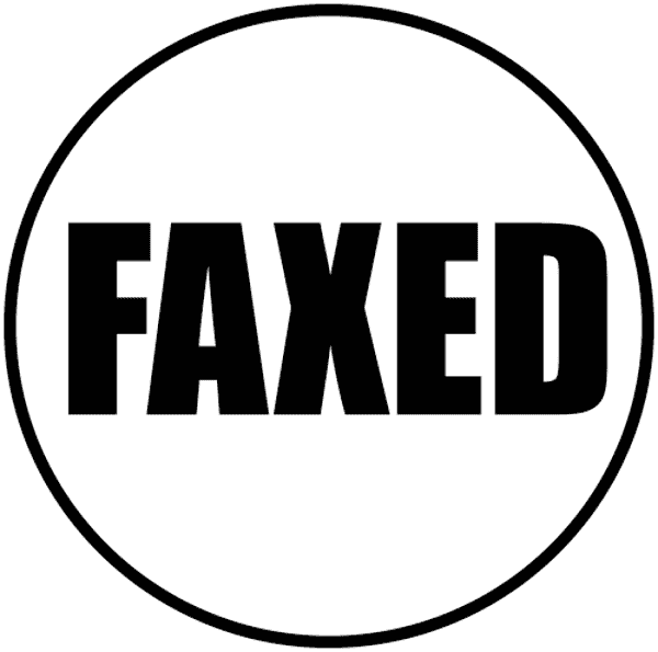 FAXED Round Border Stock Stamp