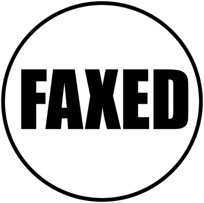 FAXED Round Border Stock Stamp - alternate view