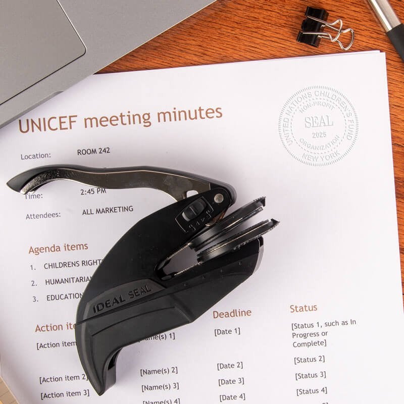 Non-Profit Organization with Date Seal Embosser Imprint Example
