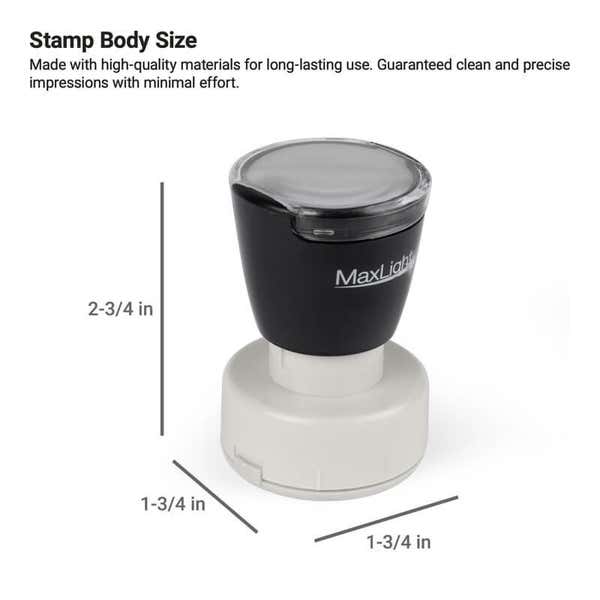 MaxLight Custom Pre-Inked Stamp - MAX-495Z - Black Ink