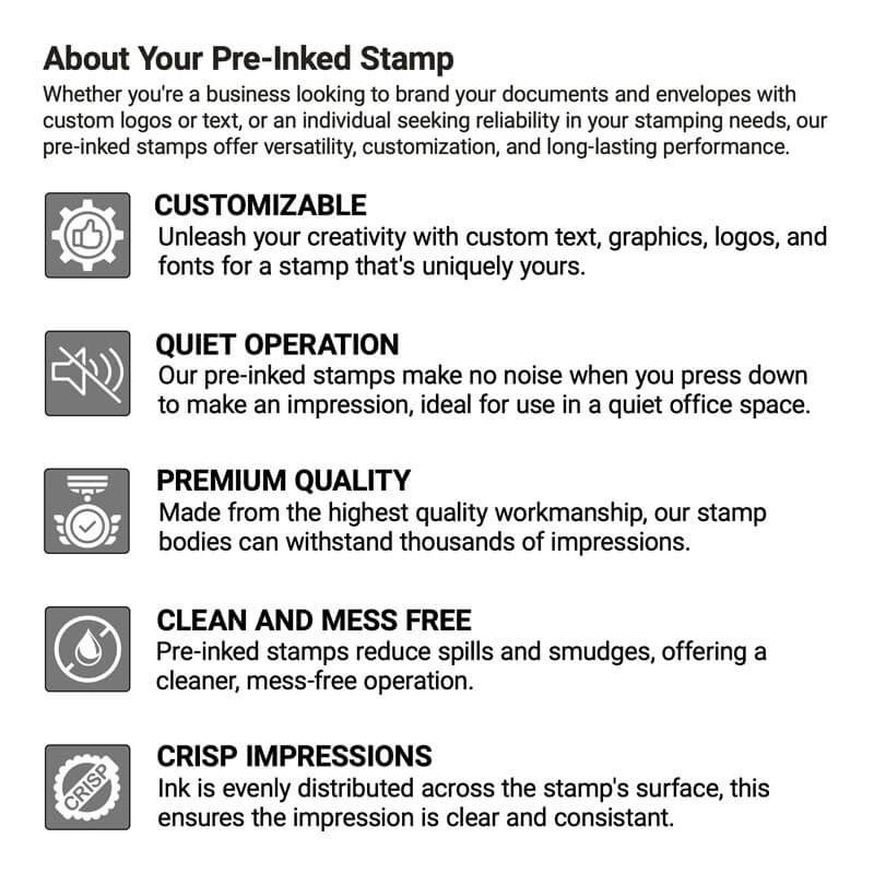MaxLight Custom Pre-Inked Stamp - MAX-535S - Black Ink