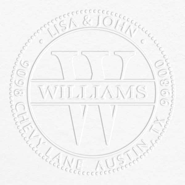 Williams Monogram Round Return Address Embosser