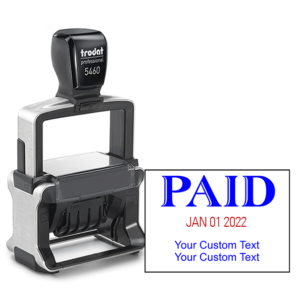 Trodat Professional Paid Dater With Custom Text Below