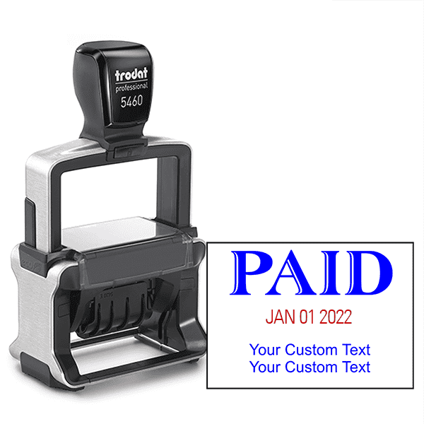 Trodat Professional Paid Dater With Custom Text Below