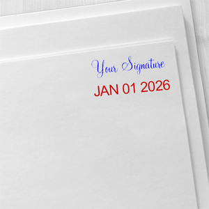Trodat Professional Custom Signature Above Date Dater Stamp Imprint Example