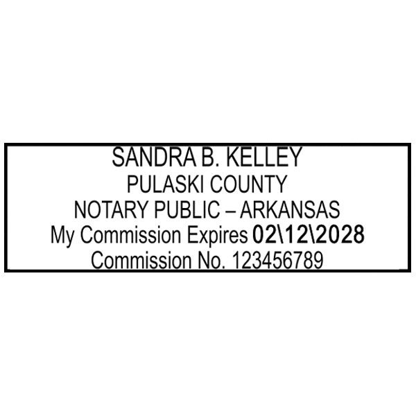 Arkansas Notary Pink Stamp Rectangle HC Brands