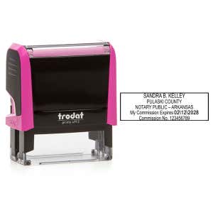 Arkansas Notary Pink Stamp Body and Impression - Rectangle