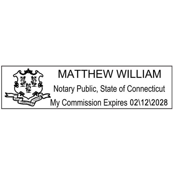 Connecticut Notary Pink Stamp Rectangle HC Brands