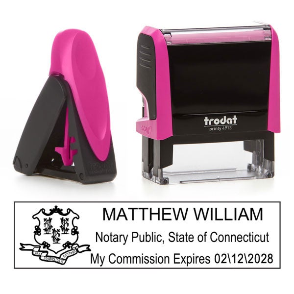 Connecticut Notary Pink Stamp