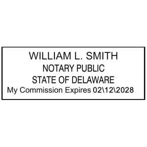 Delaware Notary Pink Stamp - Rectangle Impression