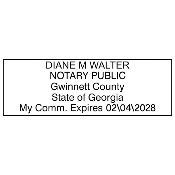 Georgia Notary Pink Stamp - Rectangle