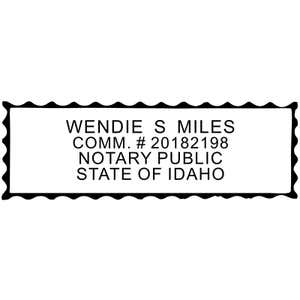 Impression only of Idaho Notary Pink Stamp - Rectangle