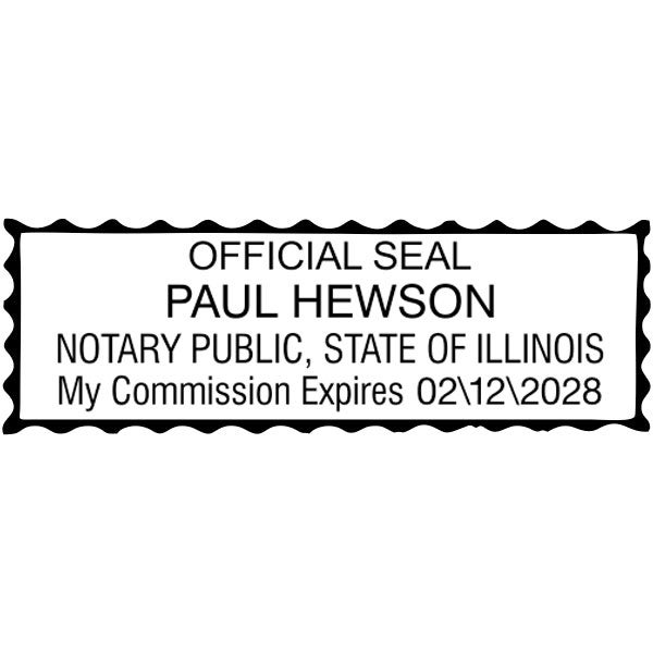 Illinois Notary Pink Stamp - Rectangle