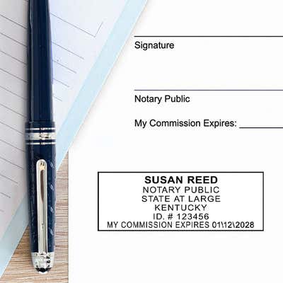 Kentucky Pink Rectangle Notary Stamp - alternate view
