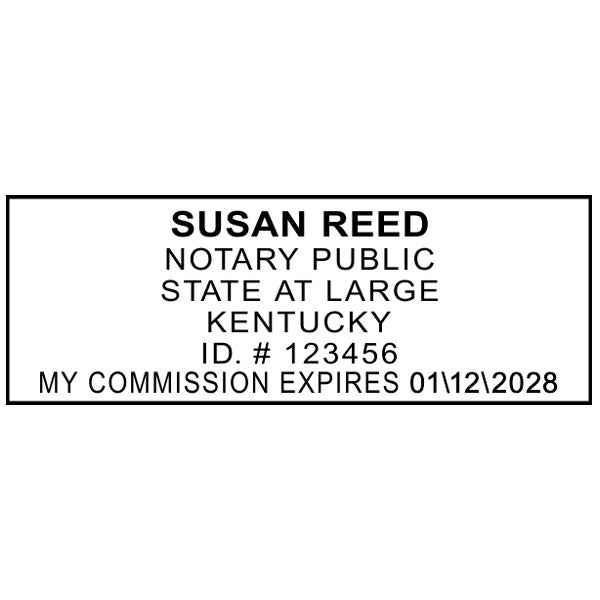 Impression Only of Kentucky Notary Pink Stamp - Rectangle