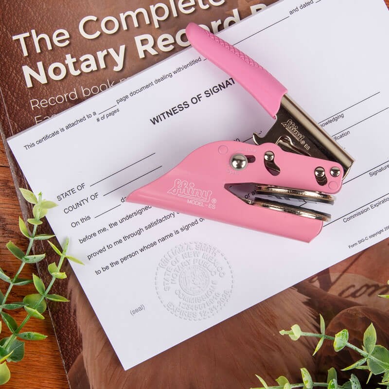 New Mexico Notary Pink Seal on a Document