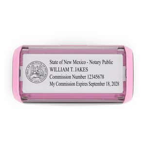 Top View of the New Mexico Pink Rectangle Notary Stamp