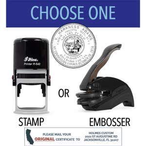 California Notary Round Design - Choose Stamp or Embosser