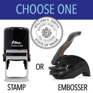 Maine Notary Round with CREST - Choose Stamp or Embosser