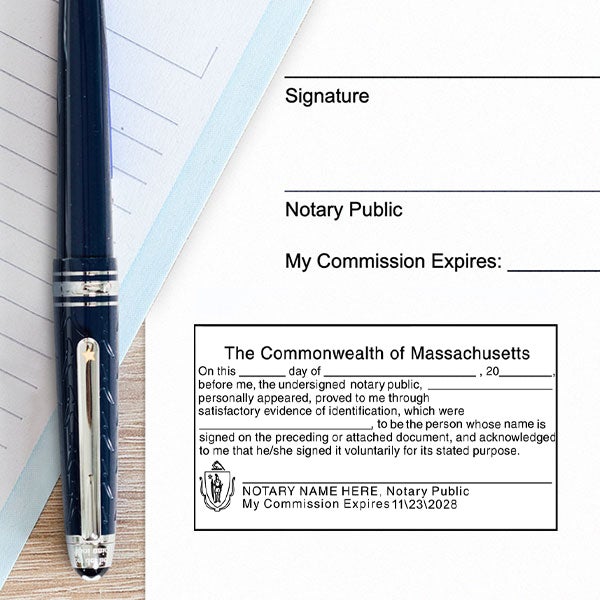 Example of Massachusetts Acknowlegment Notary Stamp