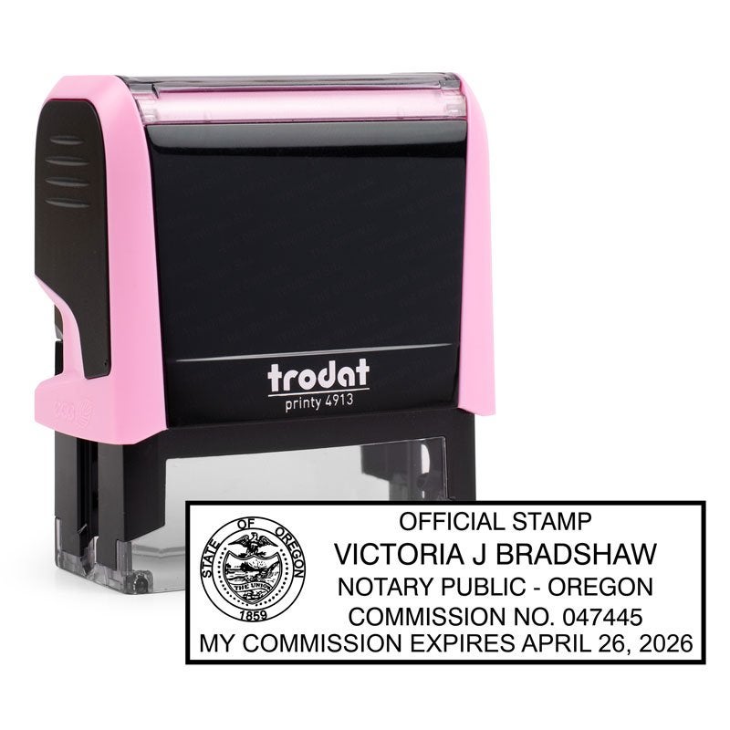 Oregon Notary Pink Stamp