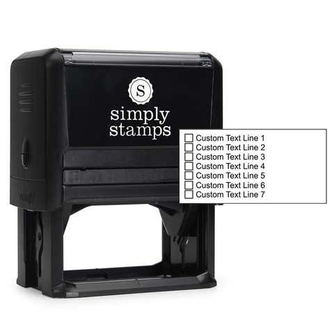 7 Line Checkbox Custom Rubber Stamp