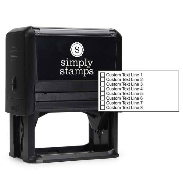 8 Line Checkbox Custom Rubber Stamp