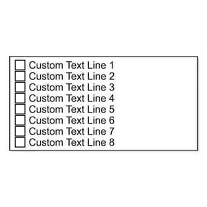 8 Line Checkbox Custom Rubber Stamp Imprint